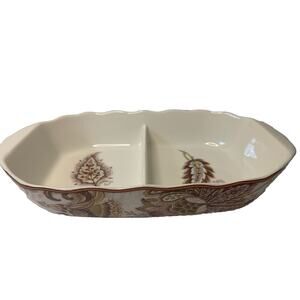 NOBLE EXCELLENCE TAYLOR NOXTAY FLORAL PAISLEY OVAL DIVIDED VEGETABLE Dish 11”